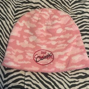 pink camo cruel girl beanie